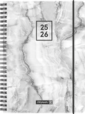 Schülerkalender A5 Grey Marble 2025/2026 2Seiten/1Woche