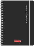 Schülerkalender A6 Plain Black 2025/2026 1Seite/1Tag
