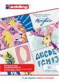 edding 30010 Acryl-Postkartenblock A6 20 Blatt weiß