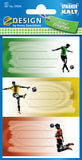Buch-Etiketten  Z-Design Fußball bunt