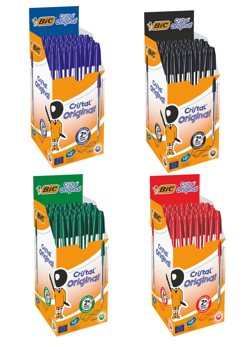 BIC Cristal Soft Kugelschreiber 50 Stück Blau – Weiches Schreiben, 1,2 Mm Mine, Transparente Kontrolle