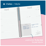 Schülerkalender Style 2026/2027 „Pretty Pink“ | A5