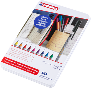 edding 55 Fineliner sortiert 10St Metallbox