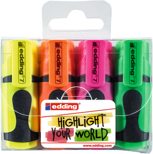 edding 7 Mini Textmarker sortiert neon 4St Set