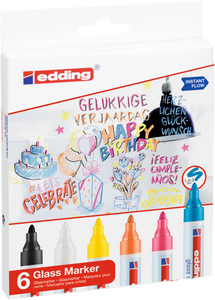 edding 95 Glasmarker sortiert 6St Set
