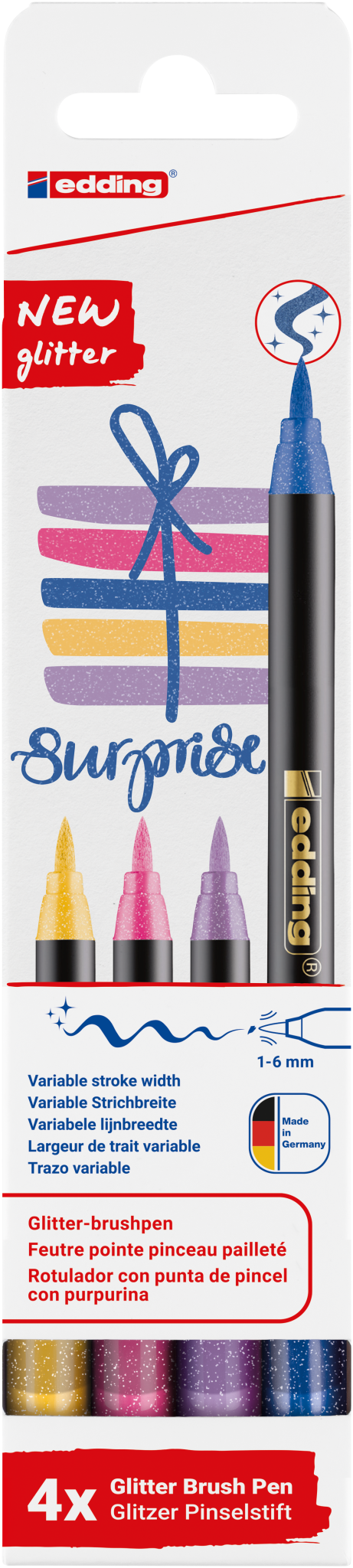 edding 1340 glitter Pinselstift sortiert 4St Set