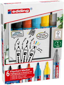 edding Flipchartmarker Set Highlight + Shading 6-teilig