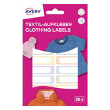 Textilaufkleber pastell 45x13 36St  Avery Zweckform