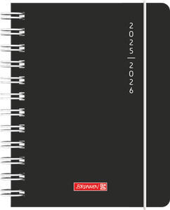 Schülerkalender A6 2S/1W Plain Black 2025/2026