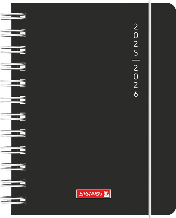 Schülerkalender A6 2S/1W Plain Black 2025/2026