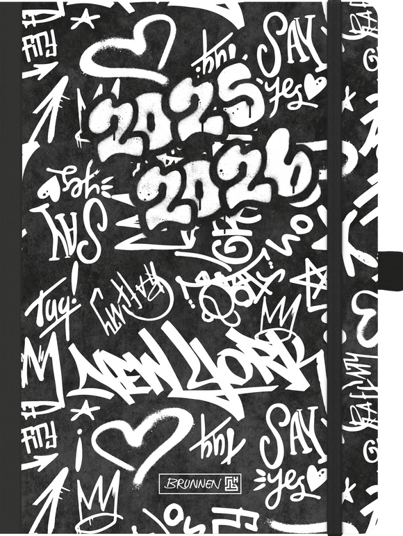 Schülerkalender A5 Graffiti 2025/2026  2 Seiten = 1 Woche