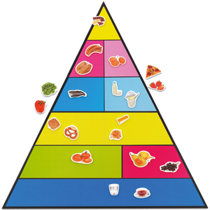 Lebensmittelpyramide und 50 Bilder, magnetisches Set