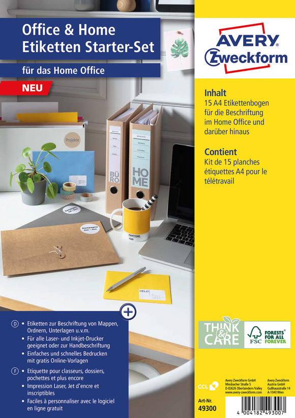 Office & Home Etiketten Starter-Set Avery Zweckform