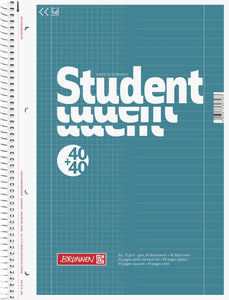 BRUNNEN Collegeblock Student Duo (A4 liniert ( 40 Blatt Lineatur 27, 40 Blatt Lineatur 28)