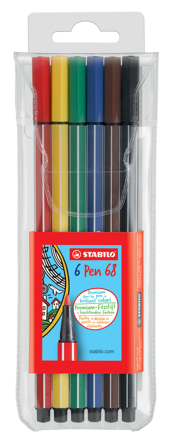 Premium-Filzstift STABILO Pen 68 - 6er Pack