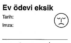 Lehrerstempel türkisch "Hausaufgabe fehlt!"
